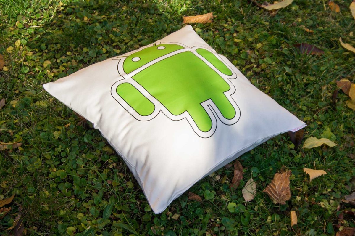 Vankúš s logom Android - kvalitná bavlna a ručná práca