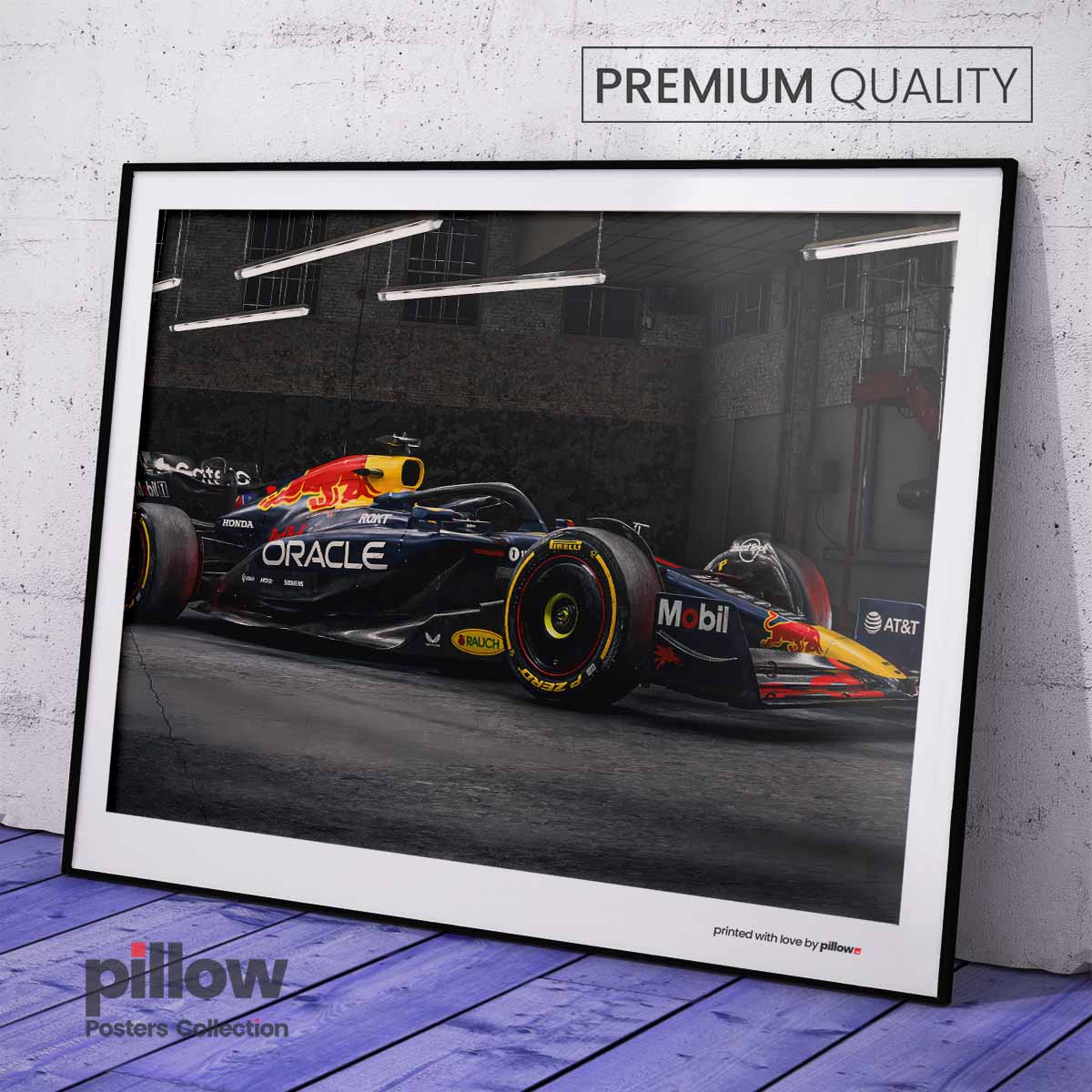 Plagát Oracle Red Bull Racing RB21 z F1 2025 s autom Maxa Verstappena.