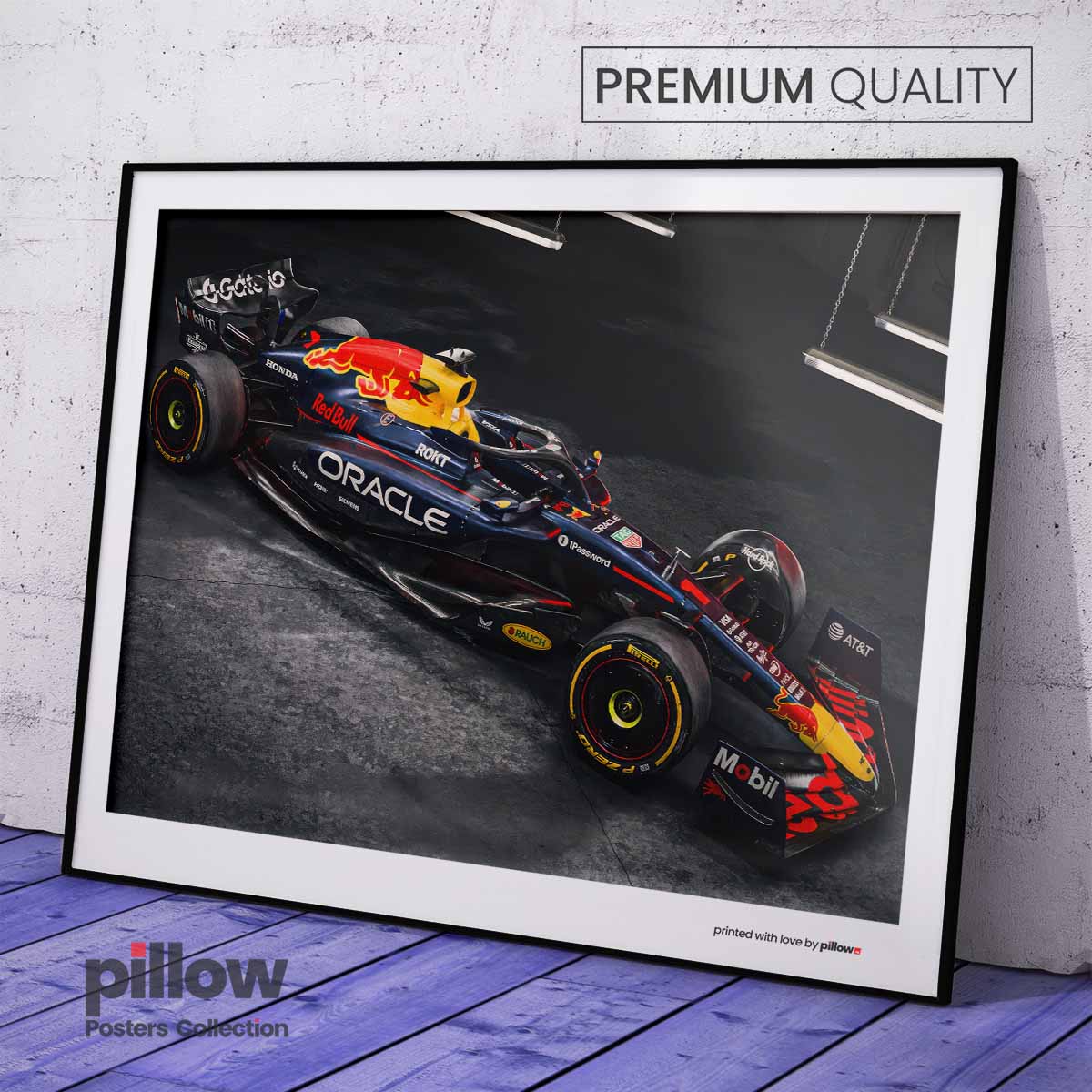 Plagát Oracle Red Bull Racing RB21 z F1 2025 s autom Maxa Verstappena.