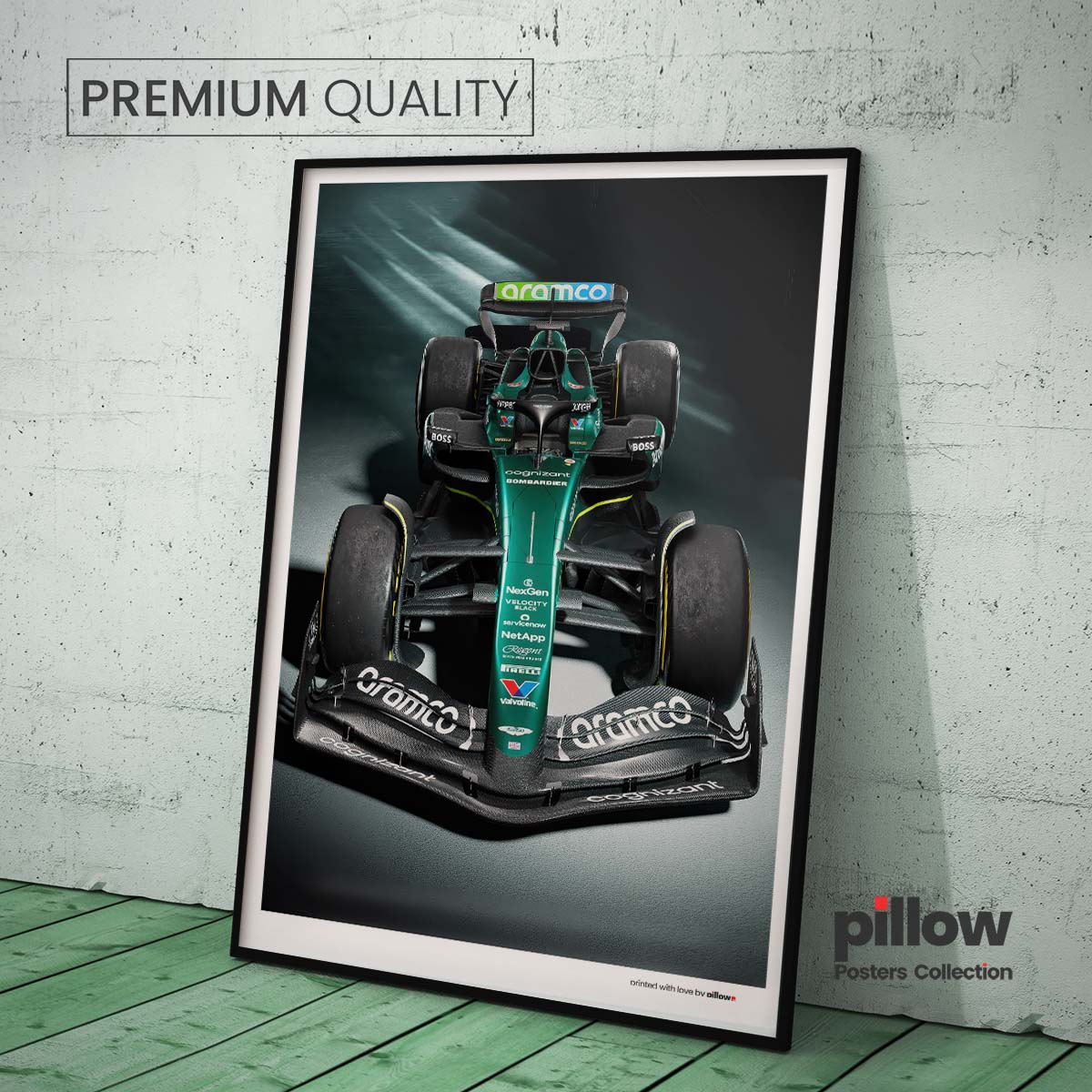 Aston Martin F1 2025 Plagát – Prémiová Dekorácia v Hliníkovom Ráme.