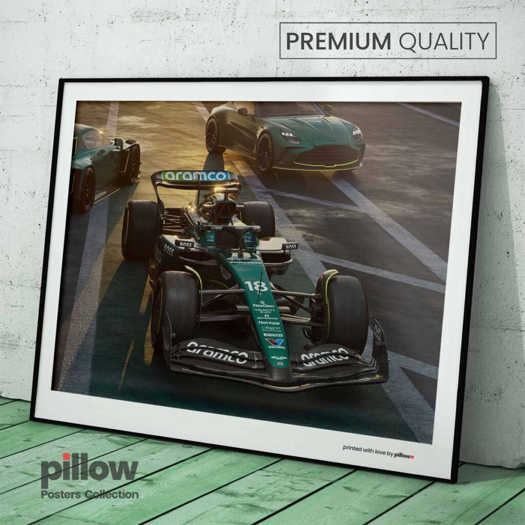 Aston Martin F1 2025 Plagát – Prémiová Dekorácia v Hliníkovom Ráme.