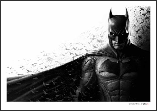 Dramatický Batman filmový plagát v hliníkovom ráme, s antireflexným sklom a čiernobielym dizajnom, ideálny pre milovníkov kvalitného umenia