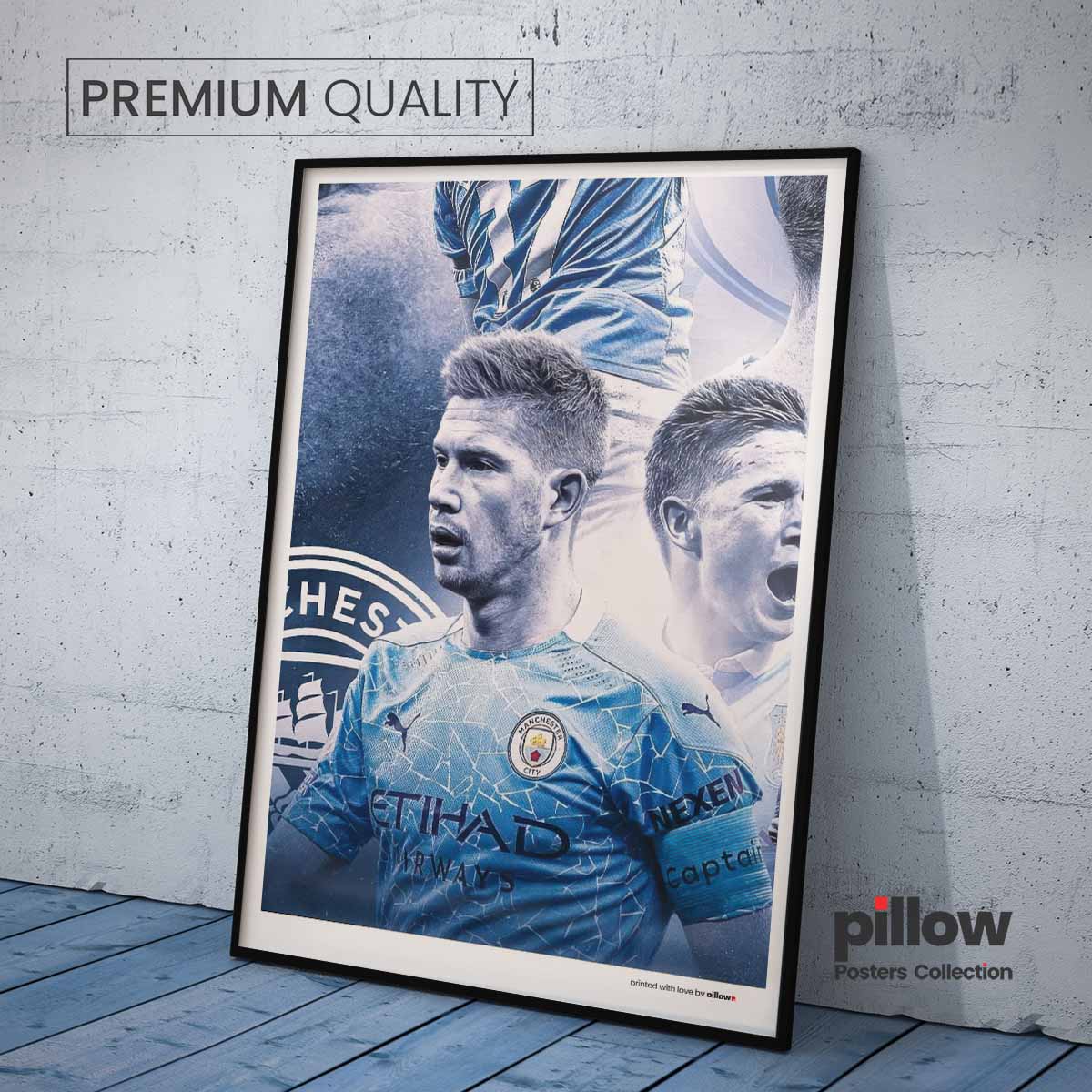 Plagát Kevin De Bruyn, stredopoliar Manchester City, Ideálny darček pre futbalových fanúšikov.