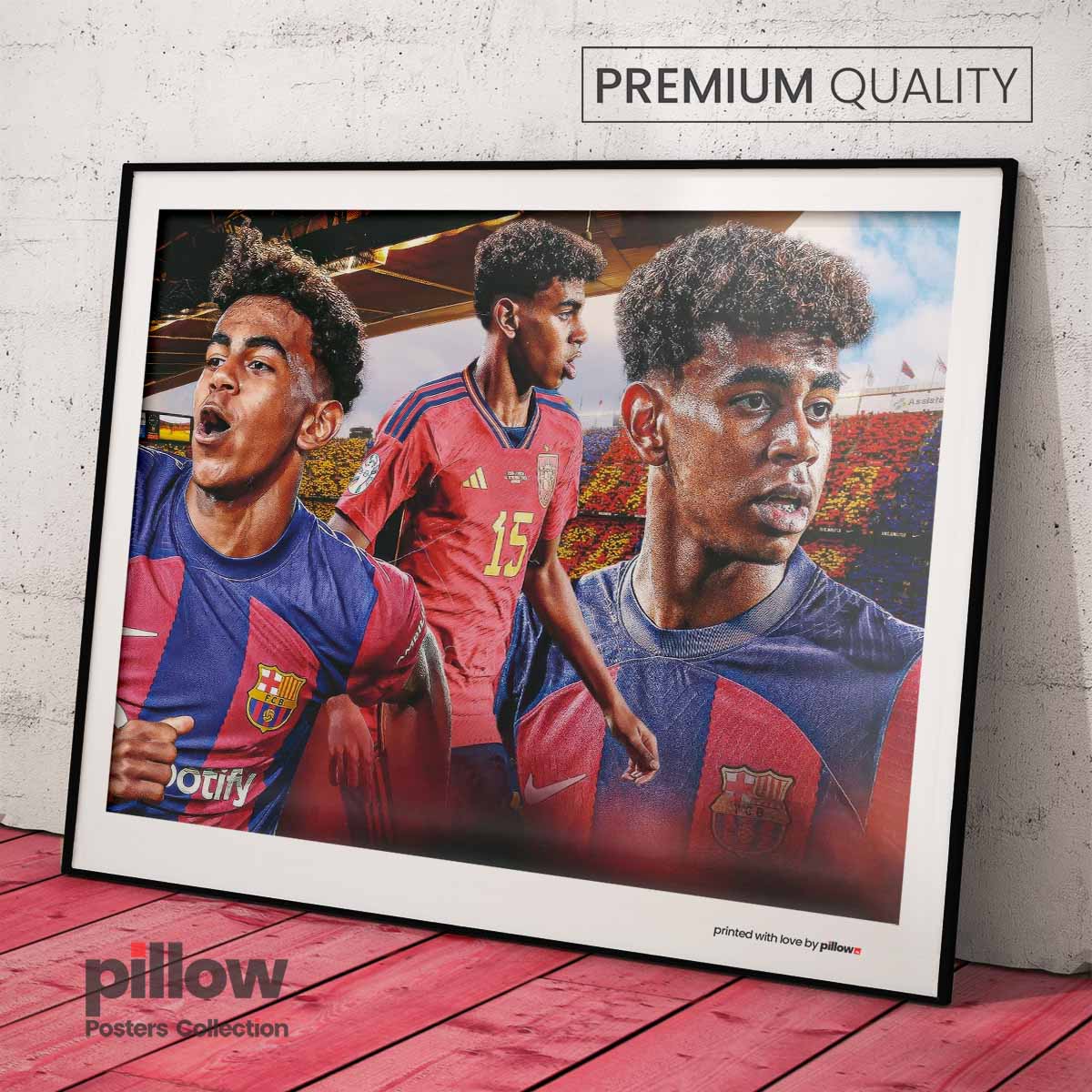 Lamine Yamal – talent FC Barcelona a španielskej reprezentácie na exkluzívnom plagáte pre fanúšikov futbalu.