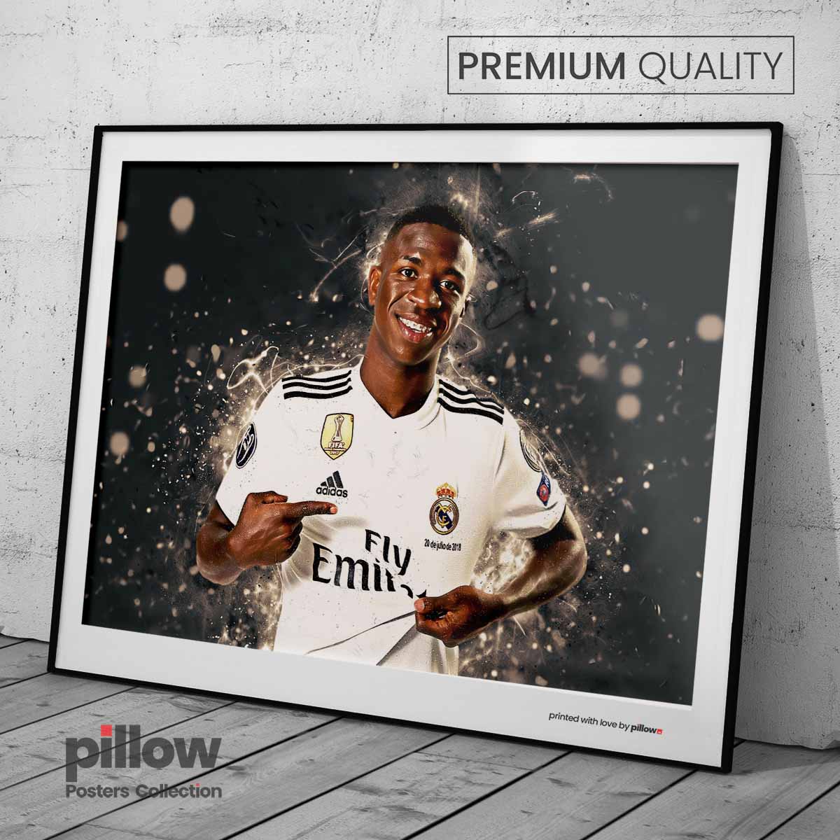 Športový plagát Vinícius Júnior – Futbalová hviezda z Brazílie.