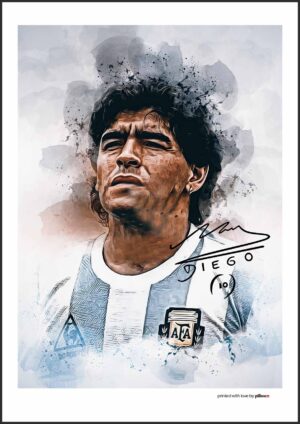 Diego Maradona: Zberateľské umelecké plagáty za výhodnú cenu. Vynikajúci doplnok do každej izby fanúšika futbalu.