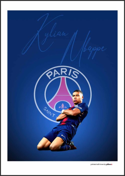 Poster Kylian Mbappé s antireflexným sklom a stálofarebnou tlačou
