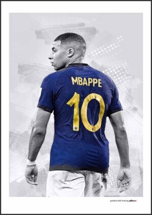 Kylian Mbappé poster s kvalitným papierom a antireflexným sklom