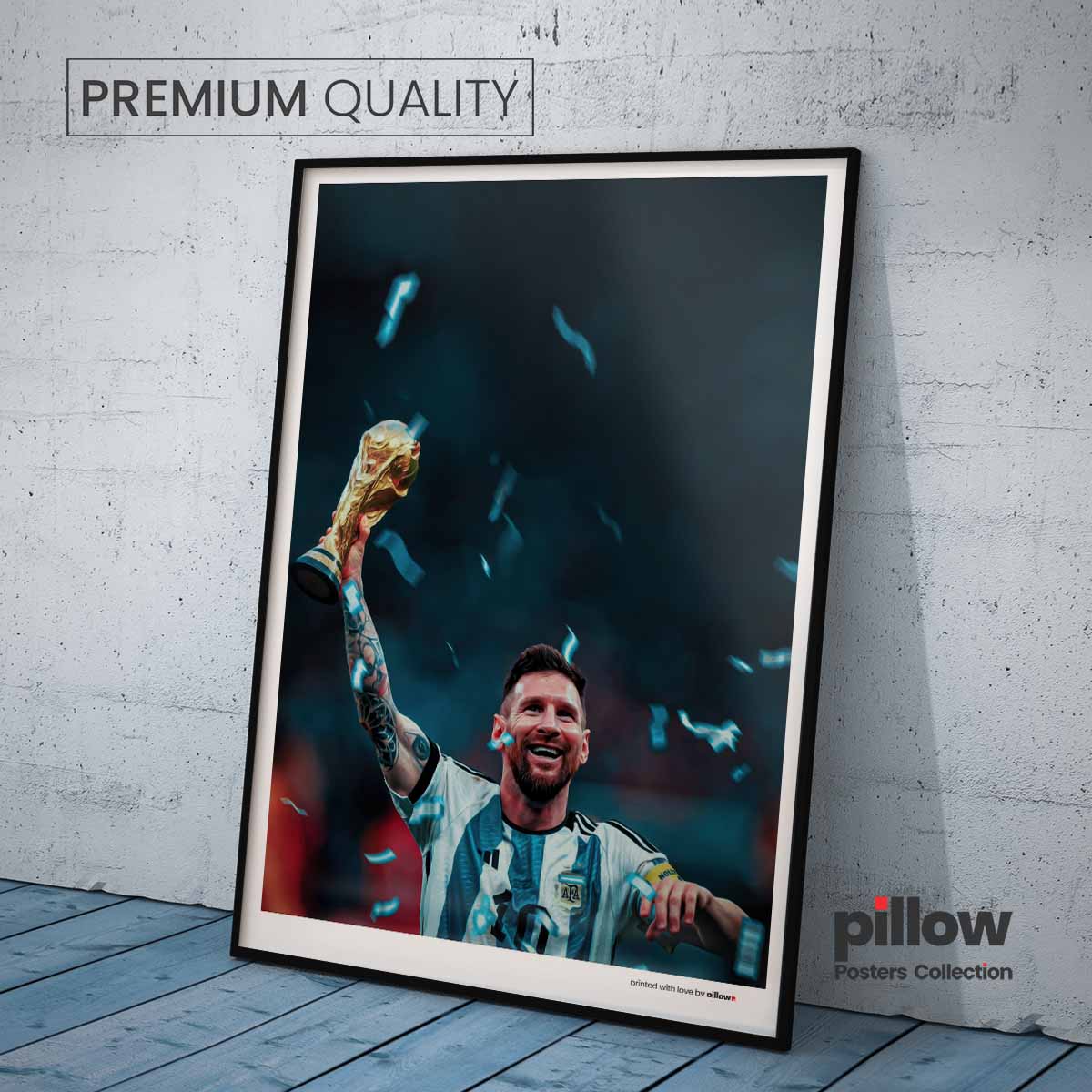 Plagát futbalistu Lionel Messi – kvalitná tlač, výber rozmerov a rámu, ideálne pre zberateľov a fanúšikov futbalu.