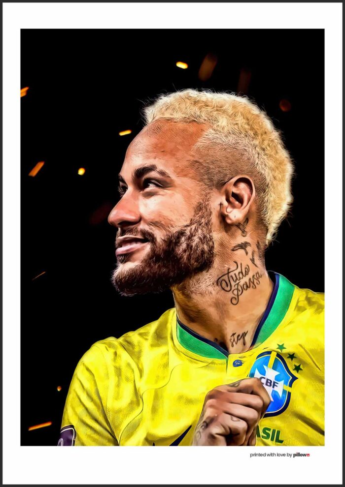 Neymar Jr. poster 70x100 cm so hliníkovým rámom, antireflexným sklom a kvalitným plátnom. Perfektný plagát na stenu do každej miestnosti