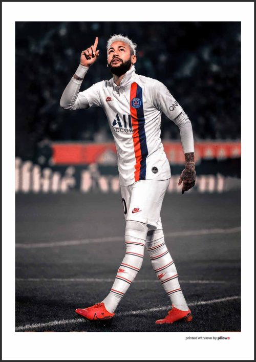 Prémiový plagát Neymar – kvalitná tlač, viacero veľkostí, s rámom alebo bez, skvelý darček pre športových nadšencov.