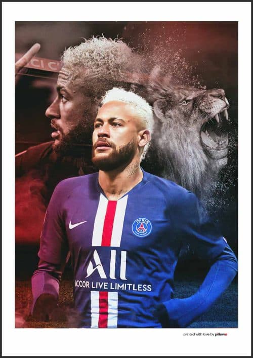 Prémiový plagát Neymar – kvalitná tlač, viacero veľkostí, s rámom alebo bez, skvelý darček pre športových nadšencov.