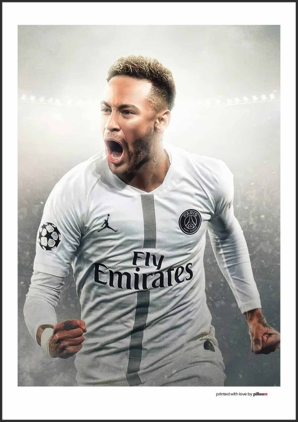 Prémiový plagát Neymar – kvalitná tlač, viacero veľkostí, s rámom alebo bez, skvelý darček pre športových nadšencov.