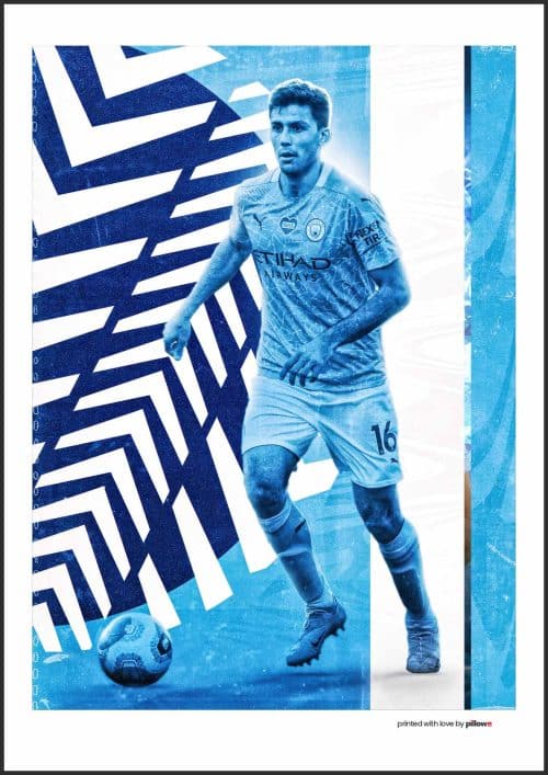 Plagát Rodri, profesionálna tlač na kvalitný fotopapier, ideálny doplnok pre fanúšikov futbalu.