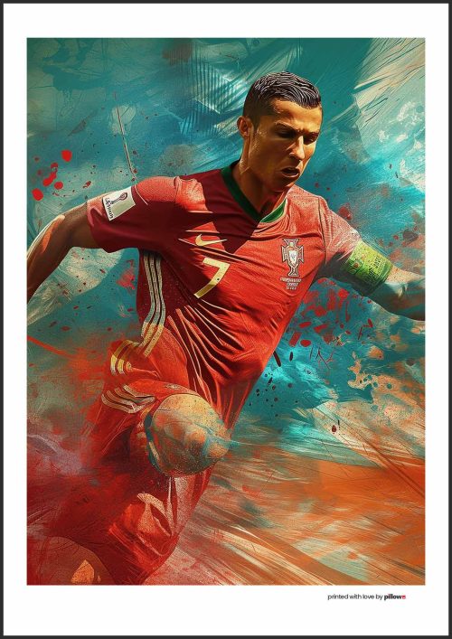 Cristiano Ronaldo poster 40x30 cm s kvalitným hliníkovým rámom a živými farbami. Stálofarebný plagát, ktorý dodá štýl každej stene