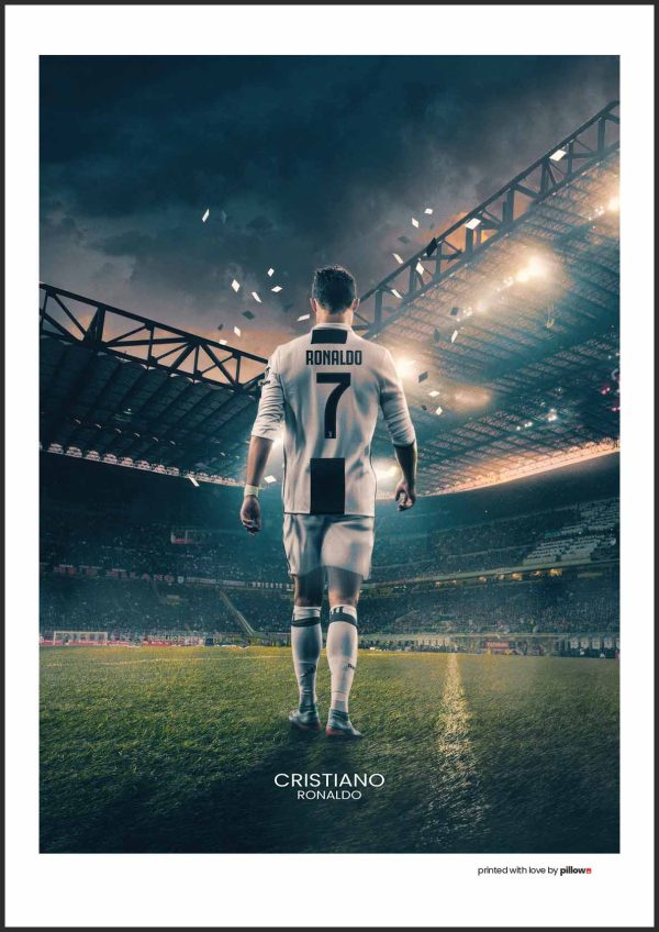 Ronaldo plagát 70x100 cm v červenom a žltom prevedení na prémiovom plátne. Ideálny plagát do detskej izby alebo obývačky