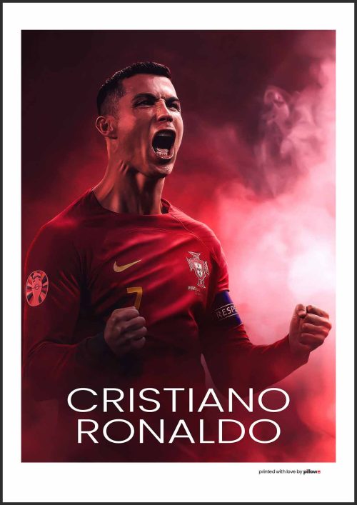 Ronaldo plagát 50x70 cm s kvalitným hliníkovým rámom a živými farbami. Perfektný doplnok na stenu pre futbalových nadšencov