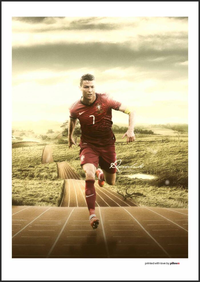 Plagát Cristiano Ronaldo 100x70 cm v čiernom a bielom prevedení na kvalitnom papieri. Ideálny plagát do moderného interiéru