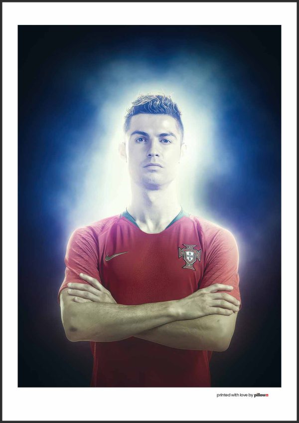 Dekoratívny plagát futbalistu Cristiana Ronalda, vysoko kvalitná tlač, dostupné rozmery, ideálne na stenu alebo ako darček fanúšikovi.