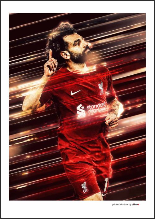Poster Mohamed Salah, gólová oslava na ihrisku