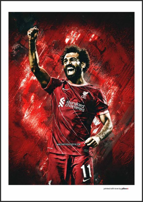 Poster Mohamed Salah, futbalista v dynamickom pohybe