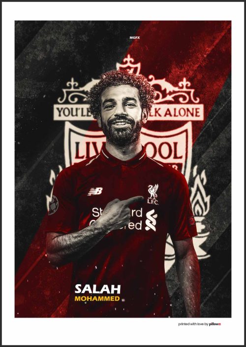 Plagát Mohamed Salah, hráč Liverpoolu pri streľbe na bránu