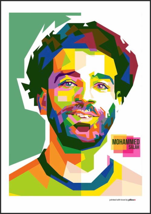 Plagát Mohamed Salah, známy futbalista s loptou pri nohe