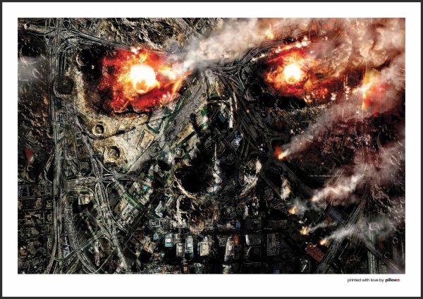 Filmový poster s motívom Terminátora v akčnom prevedení, kvalitný papier a hliníkový rám, rozmery od A3 až A0.