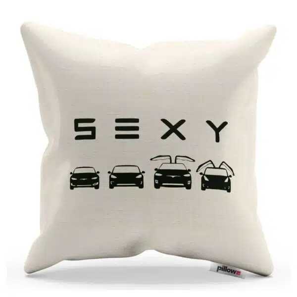 Vankúšik s logom sexy Tesla