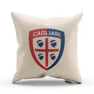Dekoračný vankúšik s logom Cagliari Calcio v bielej farbe