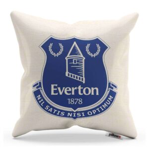 Dekoračný vankúš s emblémom klubu Everton v modrej farbe