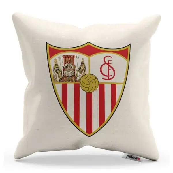 Dekoračný vankúš s logom Sevilla FC v prírodnej farbe