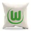 Vankúš VfL Wolfsburg so zeleným logom futbalového klubu