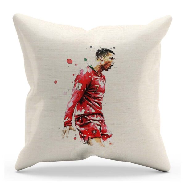 Darčekový vankúš z bavlny s portrétom hráča Cristiano Ronaldo