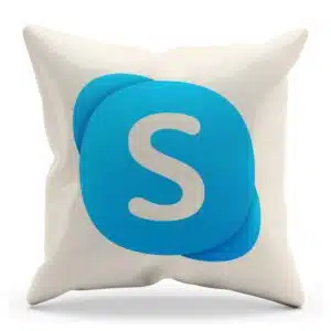Vankúšik s logom Skype v modrej farbe
