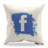 Nezameniteľný vankúšik Facebook z kvalitnej bavlny s modrým logom