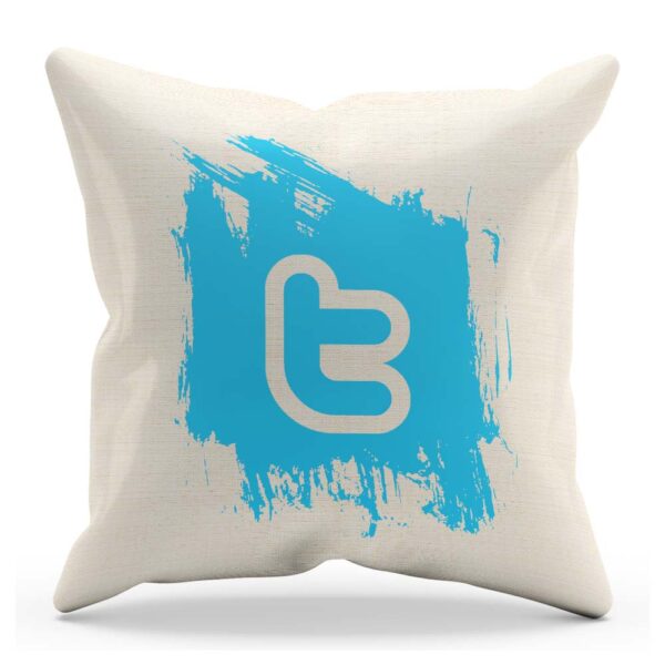 Vankúšik s emblémom Twitter pre každého správneho geeka ušitý z kvalitnej bavlny