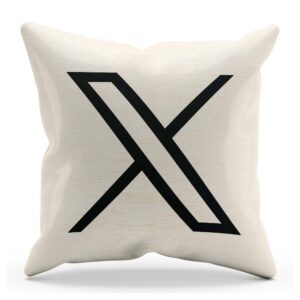 Vankúš s novým logom Twitter X z bavlny
