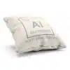 Bavlnený vankúšik s obliečkou a nápisom aluminium