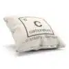 Vankúšik s chemickým prvkom carboneum a vtipným nápisom