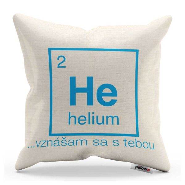 Vtipný darček vankúš s periodickým prvkom Helium