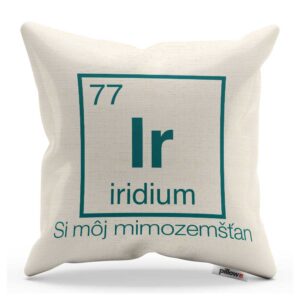 Bavlnený vankúš s obliečkou a nápisom Iridium