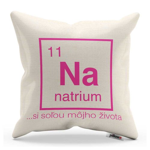 Vankúš s chemickým prvkom Sodík a vtipným nápisom