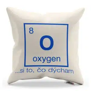 Vtipný dekoračný vankúš s nápisom Oxygen
