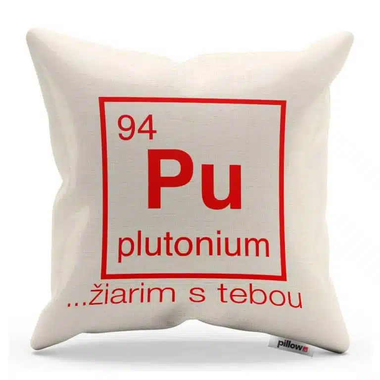 Vankúš s obliečkou a vtipným nápisom "...žiarim s tebou"