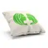 Vankúšik so znamením blíženci v bielej farbe so zeleným symbolom z bavlny