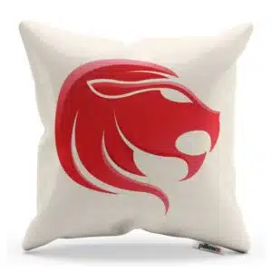 Dekoračný vankúš so Znamením Lev biely s červeným symbolom