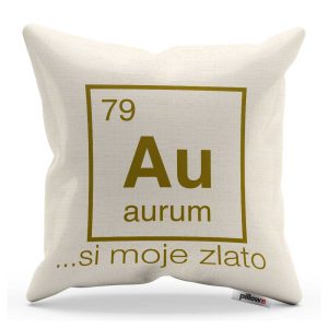 Vankúš z režného plátna s nápisom
