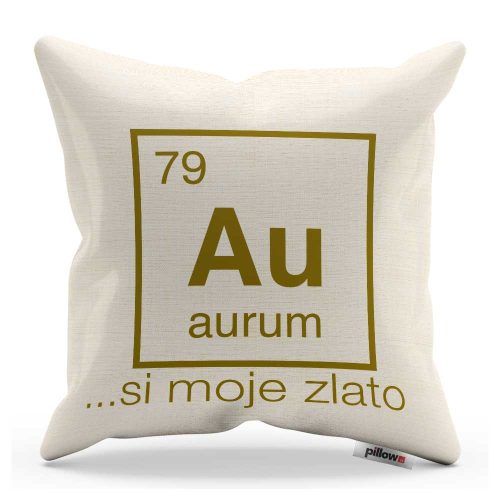 Vankúš z režného plátna s nápisom